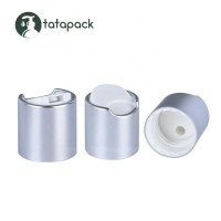 Wholesale White PP and Brushed ABS Shell 24-410 Smooth Skirt Disc Top Caps, 24/410 Matte Silver Disc Cap for Health and Beauty