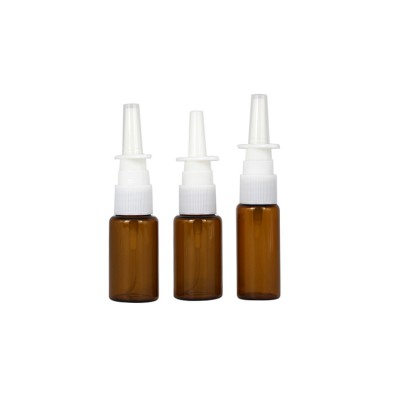 20ml  amber glass mini glass pharmaceutical packing bottle with pp nasal sprayer